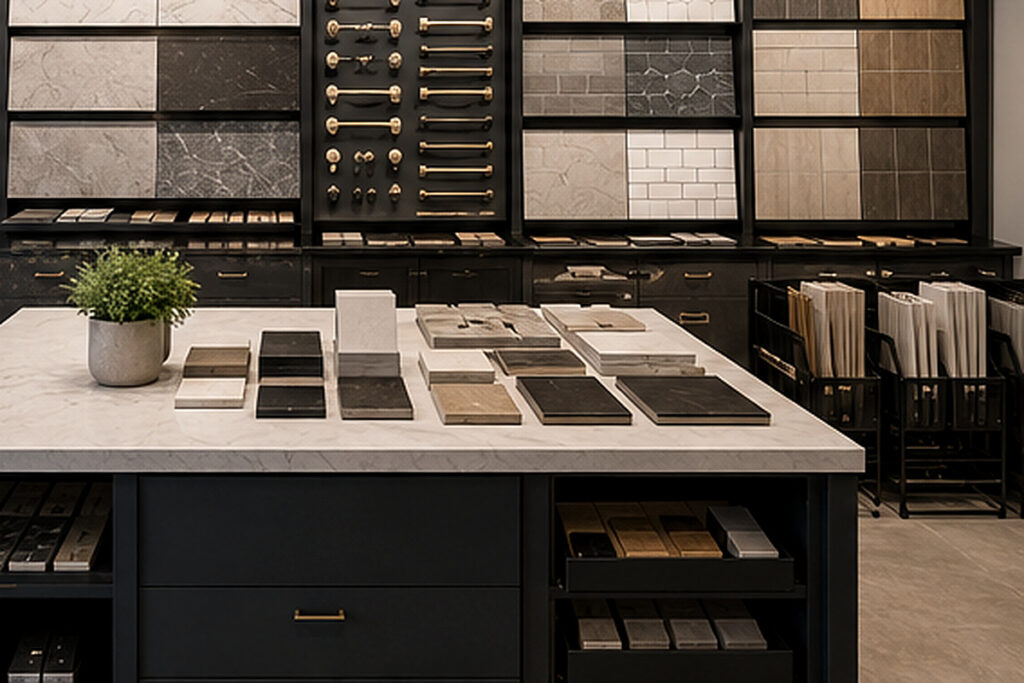 Kitchen showroom material sample display