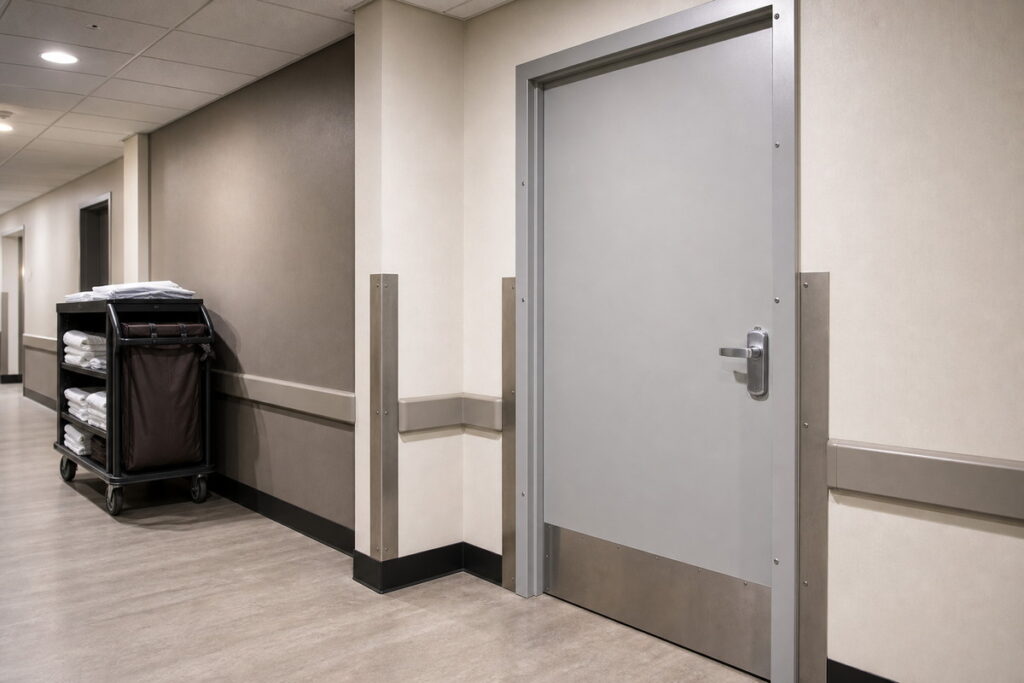 Hotel back-of-house service door