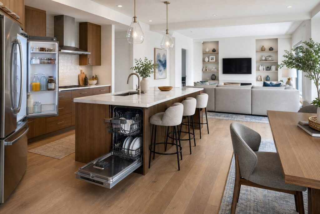 Kitchen and living room clearance plan