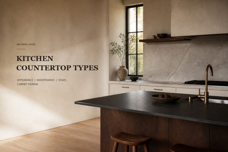Kitchen Countertop Types: Appearance, Maintenance, Edges, and Cabinet Pairing