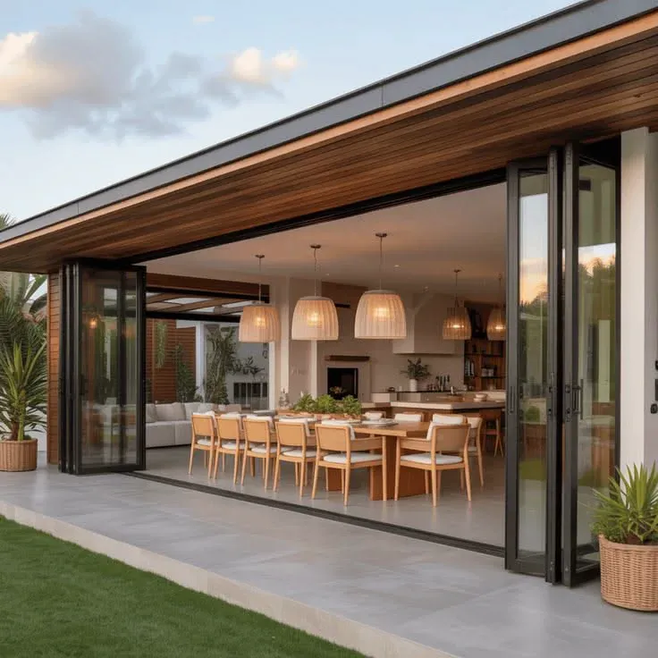 Large coastal sliding doors