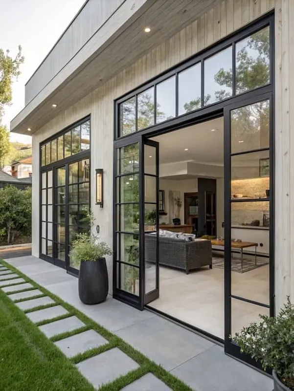 Large sliding glass door system