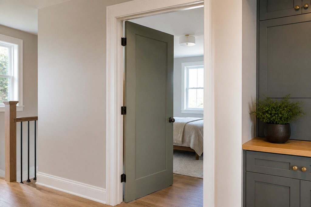 Interior door slab, jamb, and casing