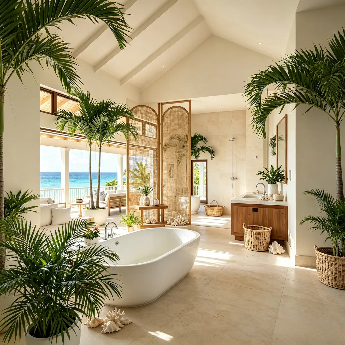 Tropical Modern bedroom