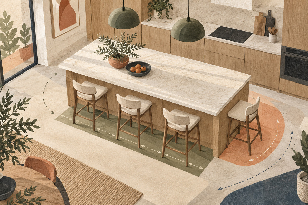 Kitchen Island Seating Dimensions: How Many Seats Fit?