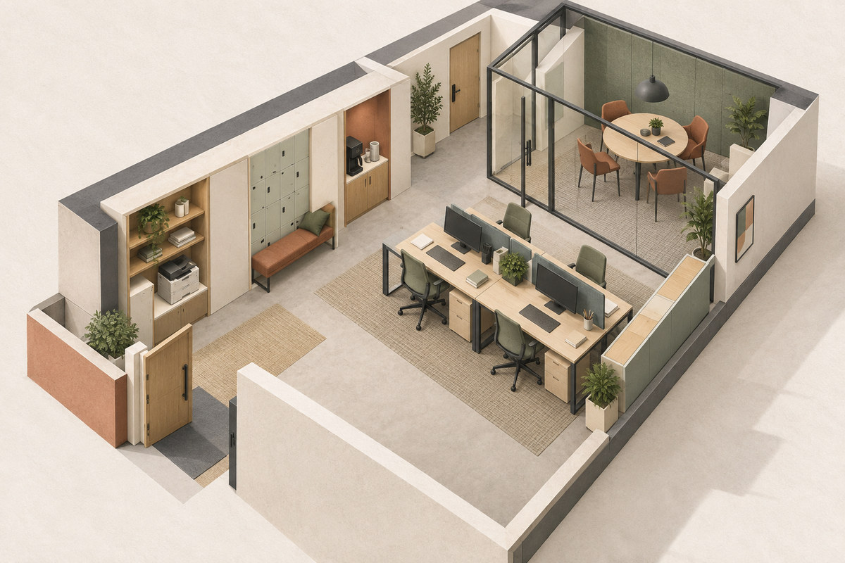 Small Office Layout: Planning Workstations, Meeting Rooms, and Support Areas