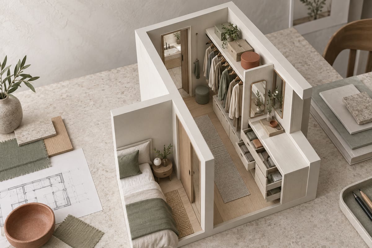 Small Walk-In Closet Ideas: Layout Planning for Residential Projects