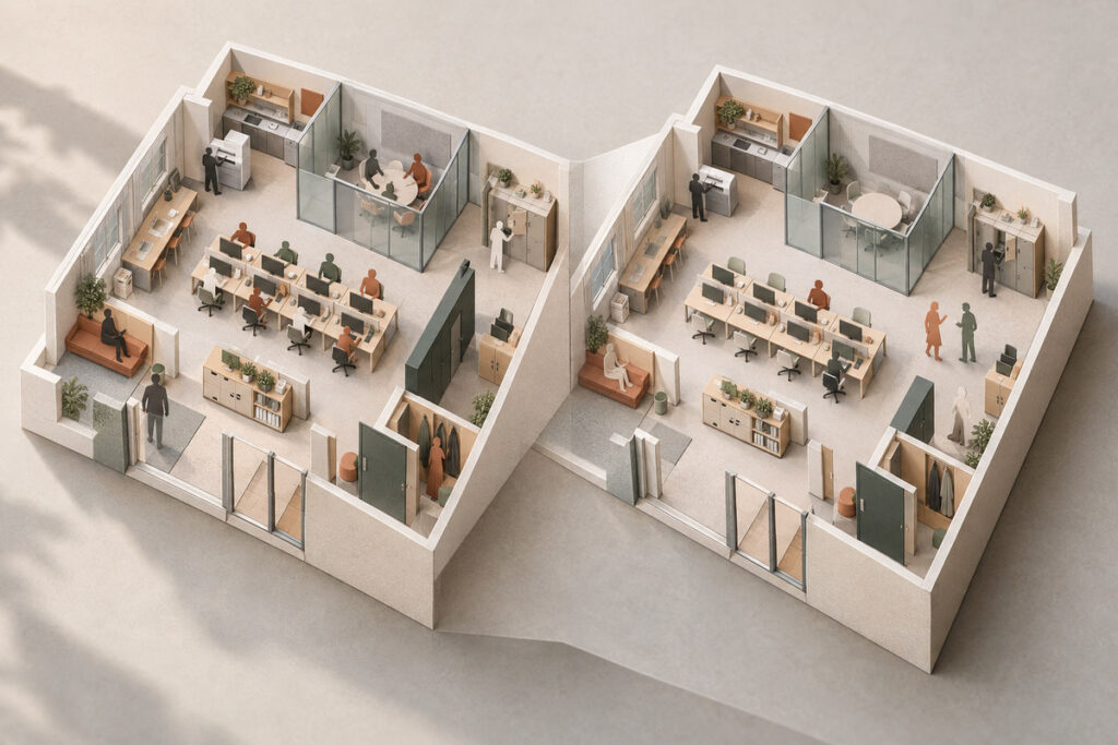 Small office headcount and shared desks