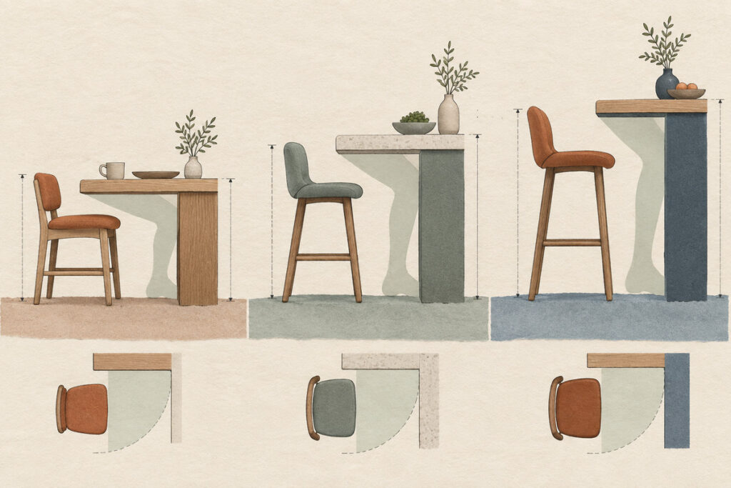 Kitchen island knee space