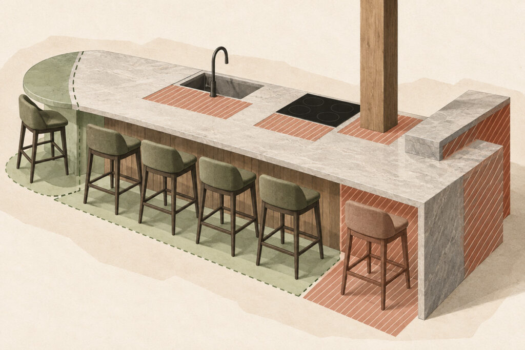 Kitchen island corner seating
