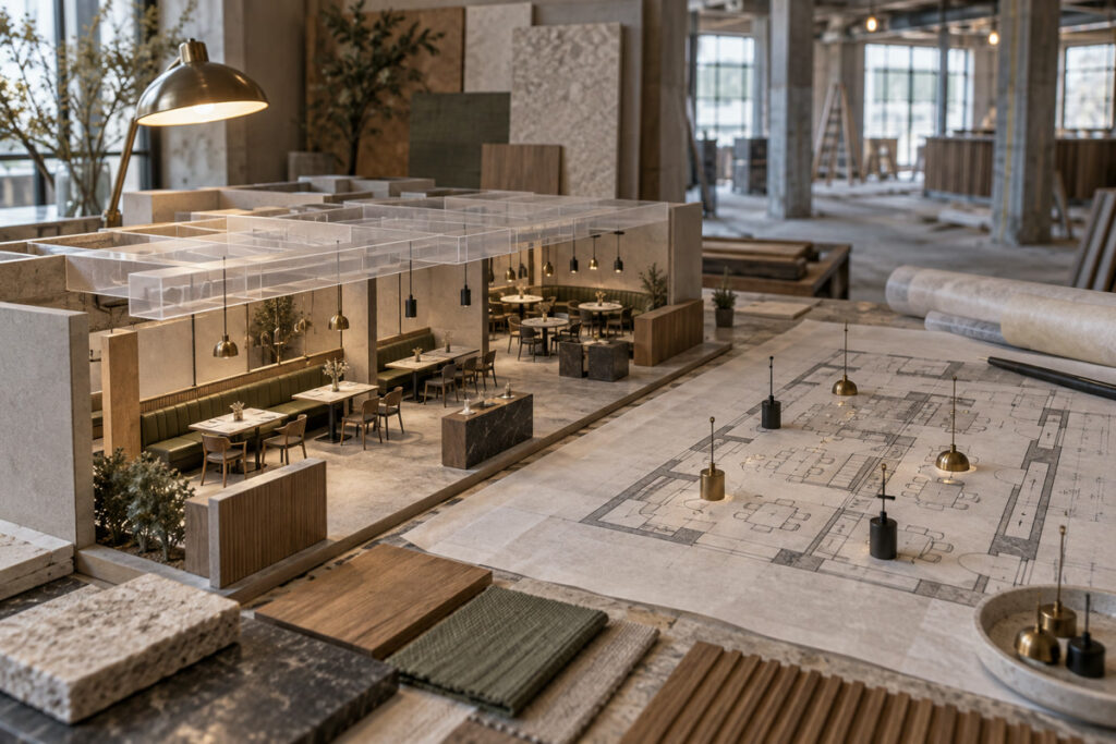 3D model for restaurant lighting coordination